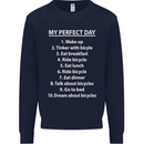 Cycling My Perfect Day Cyclist Bicycle Mens Sweatshirt Jumper Navy Blue