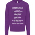 Cycling My Perfect Day Cyclist Bicycle Mens Sweatshirt Jumper Purple