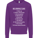 Cycling My Perfect Day Cyclist Bicycle Mens Sweatshirt Jumper Purple