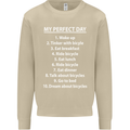 Cycling My Perfect Day Cyclist Bicycle Mens Sweatshirt Jumper Sand