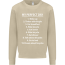 Cycling My Perfect Day Cyclist Bicycle Mens Sweatshirt Jumper Sand