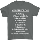 Cycling My Perfect Day Cyclist Bicycle Mens T-Shirt Cotton Gildan Charcoal