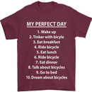 Cycling My Perfect Day Cyclist Bicycle Mens T-Shirt Cotton Gildan Maroon