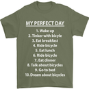 Cycling My Perfect Day Cyclist Bicycle Mens T-Shirt Cotton Gildan Military Green