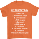 Cycling My Perfect Day Cyclist Bicycle Mens T-Shirt Cotton Gildan Orange