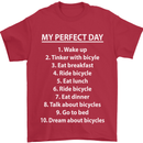 Cycling My Perfect Day Cyclist Bicycle Mens T-Shirt Cotton Gildan Red