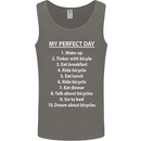 Cycling My Perfect Day Cyclist Bicycle Mens Vest Tank Top Charcoal