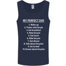 Cycling My Perfect Day Cyclist Bicycle Mens Vest Tank Top Navy Blue
