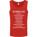 Cycling My Perfect Day Cyclist Bicycle Mens Vest Tank Top Red