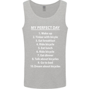 Cycling My Perfect Day Cyclist Bicycle Mens Vest Tank Top Sports Grey