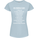 Cycling My Perfect Day Cyclist Bicycle Womens Petite Cut T-Shirt Light Blue
