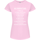 Cycling My Perfect Day Cyclist Bicycle Womens Petite Cut T-Shirt Light Pink