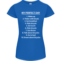 Cycling My Perfect Day Cyclist Bicycle Womens Petite Cut T-Shirt Royal Blue