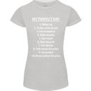 Cycling My Perfect Day Cyclist Bicycle Womens Petite Cut T-Shirt Sports Grey