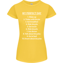 Cycling My Perfect Day Cyclist Bicycle Womens Petite Cut T-Shirt Yellow