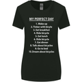 Cycling My Perfect Day Cyclist Bicycle Womens Wider Cut T-Shirt Black