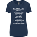 Cycling My Perfect Day Cyclist Bicycle Womens Wider Cut T-Shirt Navy Blue