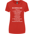 Cycling My Perfect Day Cyclist Bicycle Womens Wider Cut T-Shirt Red