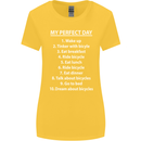 Cycling My Perfect Day Cyclist Bicycle Womens Wider Cut T-Shirt Yellow