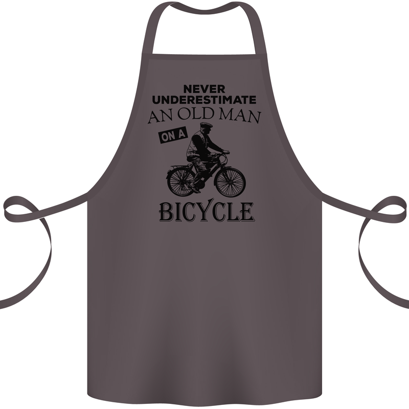 Cycling Never Underestimate Old Man Cotton Apron 100% Organic Dark Grey