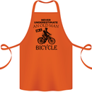 Cycling Never Underestimate Old Man Cotton Apron 100% Organic Orange