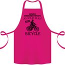 Cycling Never Underestimate Old Man Cotton Apron 100% Organic Pink