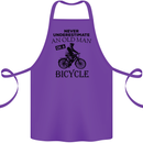 Cycling Never Underestimate Old Man Cotton Apron 100% Organic Purple