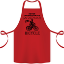 Cycling Never Underestimate Old Man Cotton Apron 100% Organic Red