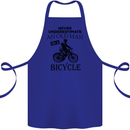 Cycling Never Underestimate Old Man Cotton Apron 100% Organic Royal Blue