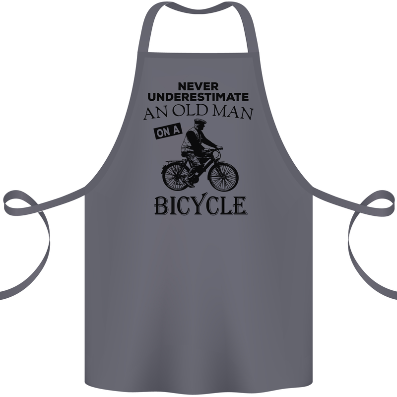 Cycling Never Underestimate Old Man Cotton Apron 100% Organic Steel