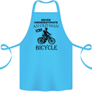 Cycling Never Underestimate Old Man Cotton Apron 100% Organic Turquoise
