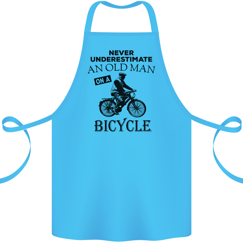 Cycling Never Underestimate Old Man Cotton Apron 100% Organic Turquoise