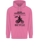 Cycling Never Underestimate Old Man Mens 80% Cotton Hoodie Azelea