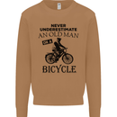 Cycling Never Underestimate Old Man Mens Sweatshirt Jumper Caramel Latte