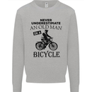Cycling Never Underestimate Old Man Mens Sweatshirt Jumper Sports Grey