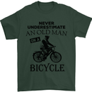 Cycling Never Underestimate Old Man Mens T-Shirt Cotton Gildan Forest Green