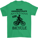 Cycling Never Underestimate Old Man Mens T-Shirt Cotton Gildan Irish Green