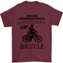 Cycling Never Underestimate Old Man Mens T-Shirt Cotton Gildan Maroon