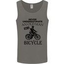 Cycling Never Underestimate Old Man Mens Vest Tank Top Charcoal