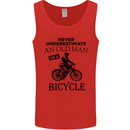 Cycling Never Underestimate Old Man Mens Vest Tank Top Red