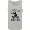 Cycling Never Underestimate Old Man Mens Vest Tank Top Sports Grey