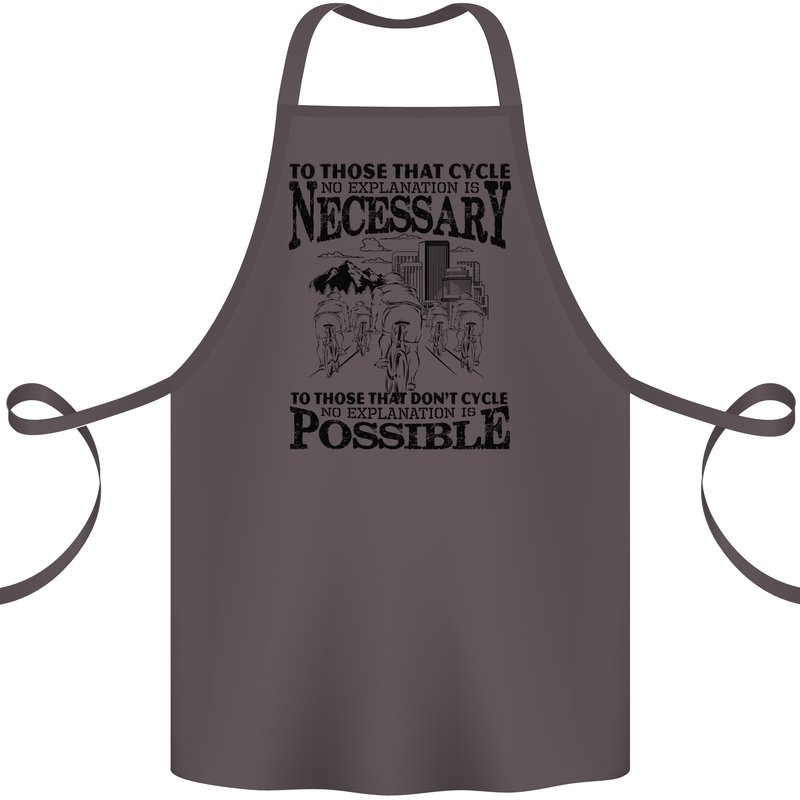 Cycling No Explanation Is Necessary Cyclist Cotton Apron 100% Organic Dark Grey