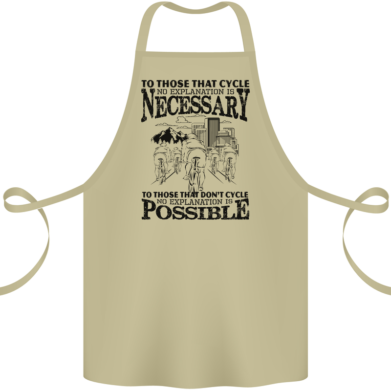 Cycling No Explanation Is Necessary Cyclist Cotton Apron 100% Organic Khaki