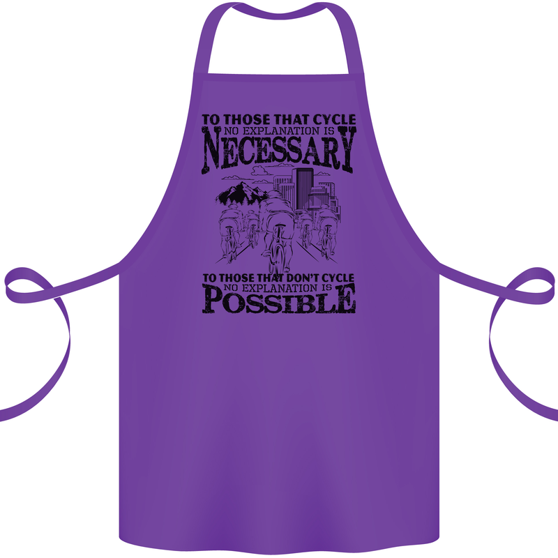 Cycling No Explanation Is Necessary Cyclist Cotton Apron 100% Organic Purple