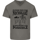 Cycling No Explanation Is Necessary Cyclist Mens V-Neck Cotton T-Shirt Charcoal