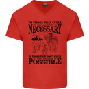 Cycling No Explanation Is Necessary Cyclist Mens V-Neck Cotton T-Shirt Red