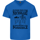 Cycling No Explanation Is Necessary Cyclist Mens V-Neck Cotton T-Shirt Royal Blue