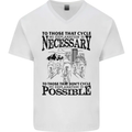 Cycling No Explanation Is Necessary Cyclist Mens V-Neck Cotton T-Shirt White