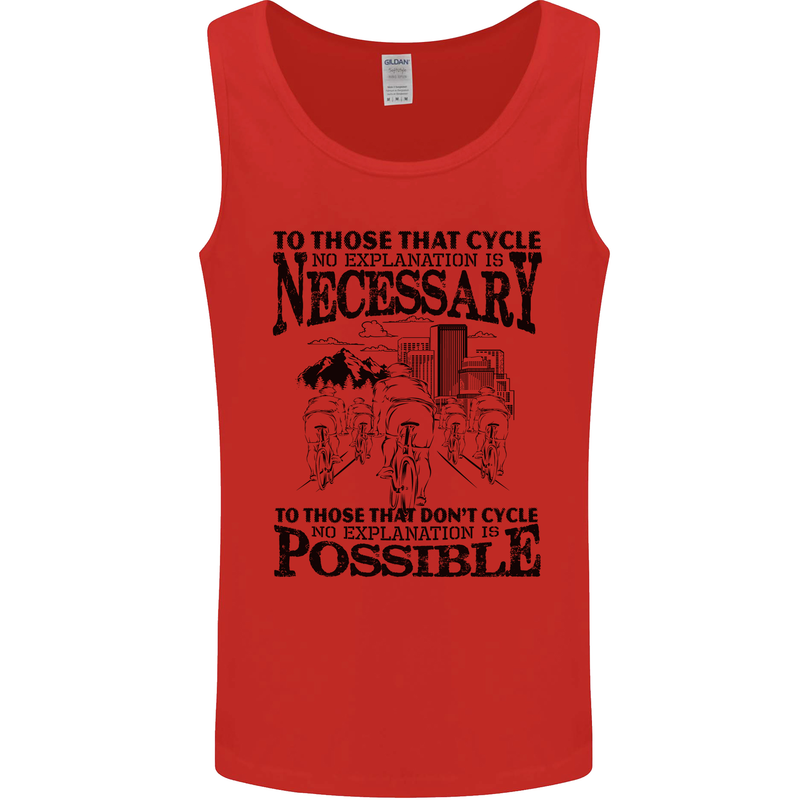 Cycling No Explanation Is Necessary Cyclist Mens Vest Tank Top Red