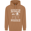 Cycling No Explanation Necessary Cyclist Mens 80% Cotton Hoodie Caramel Latte